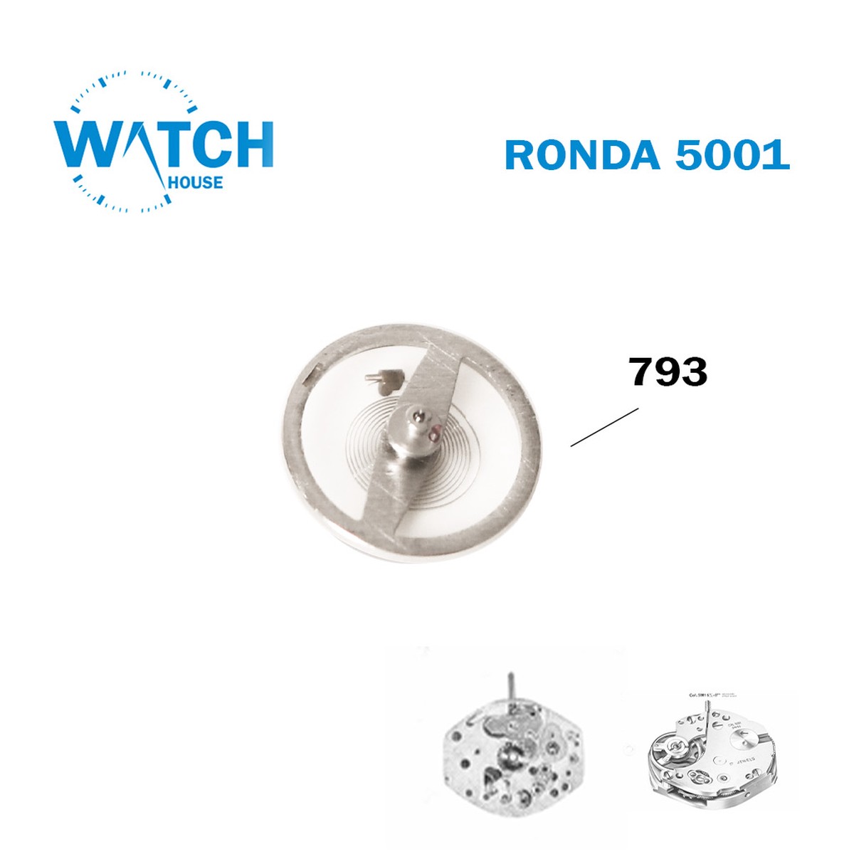 1 PC Regulated Balance for RONDA 5001 (Part 793)  Swiss Watch Spare Component