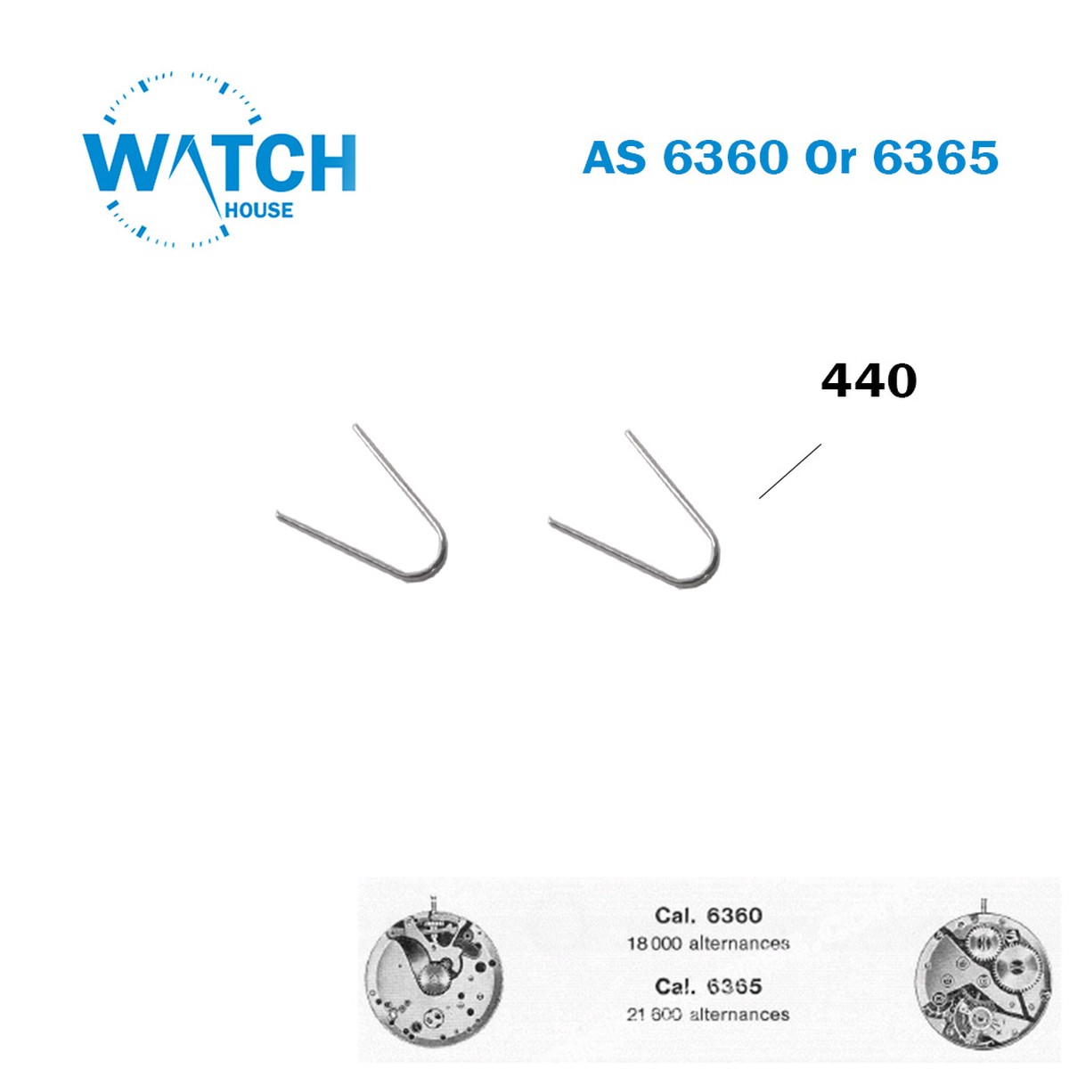 2 PCS Yoke Spring AS 6360 / 6365 (Part 440)  Premium Swiss Watch Repair Component