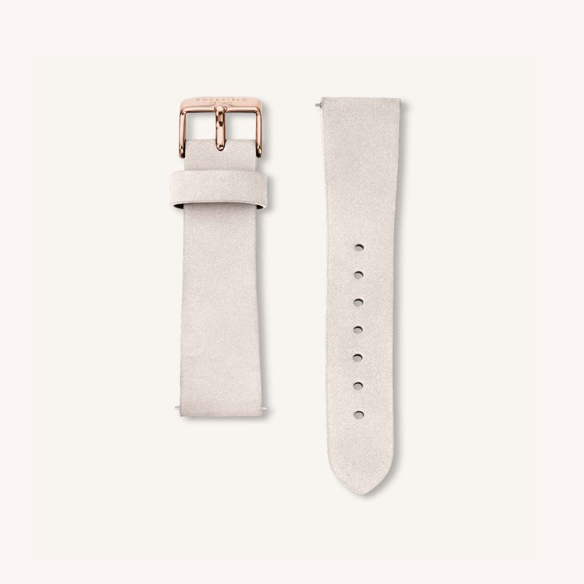 Light Grey Nubuck Rose Gold Strap