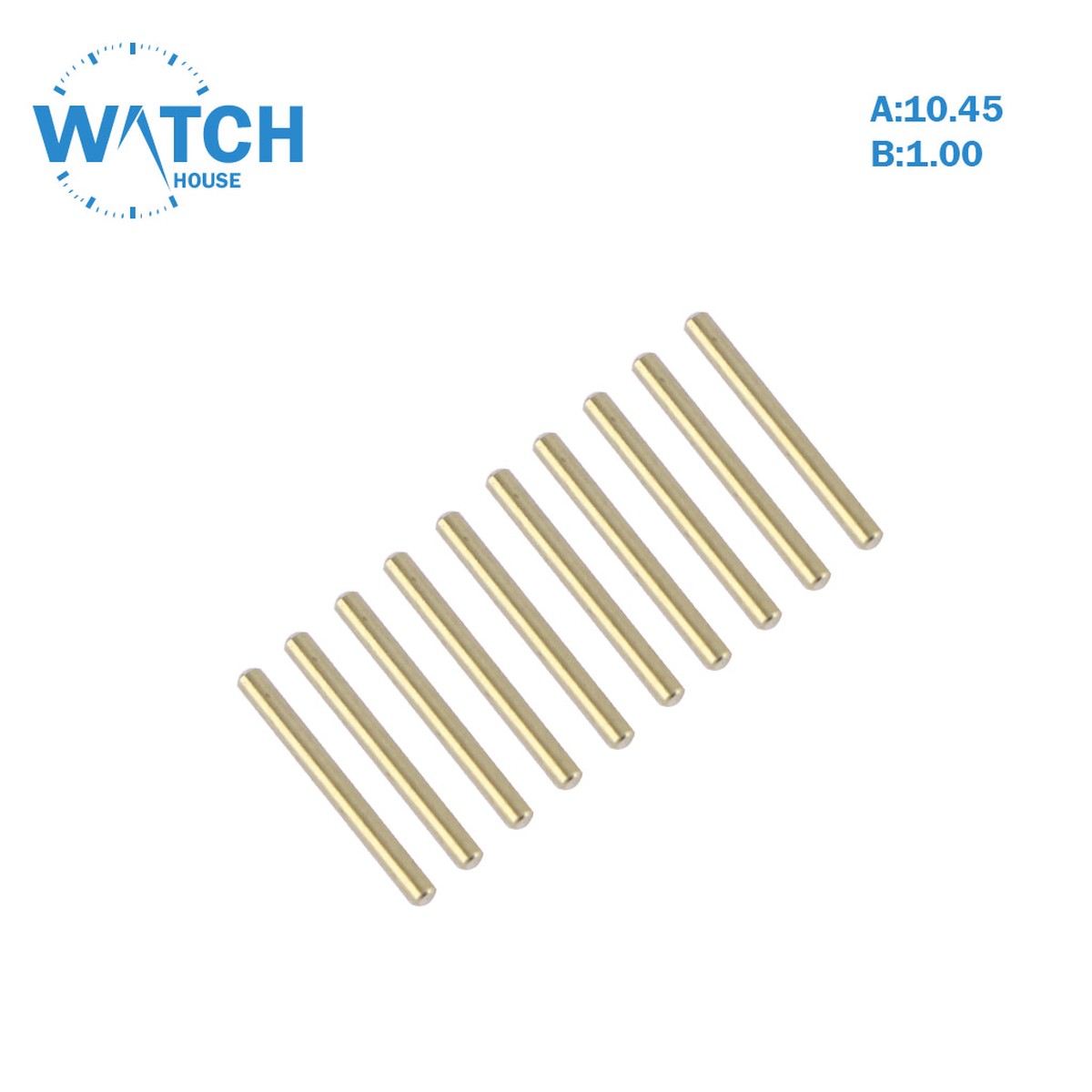10 Pcs Of Swiss Pin For Metal Band, size (A:10.45) (B:1.00).
