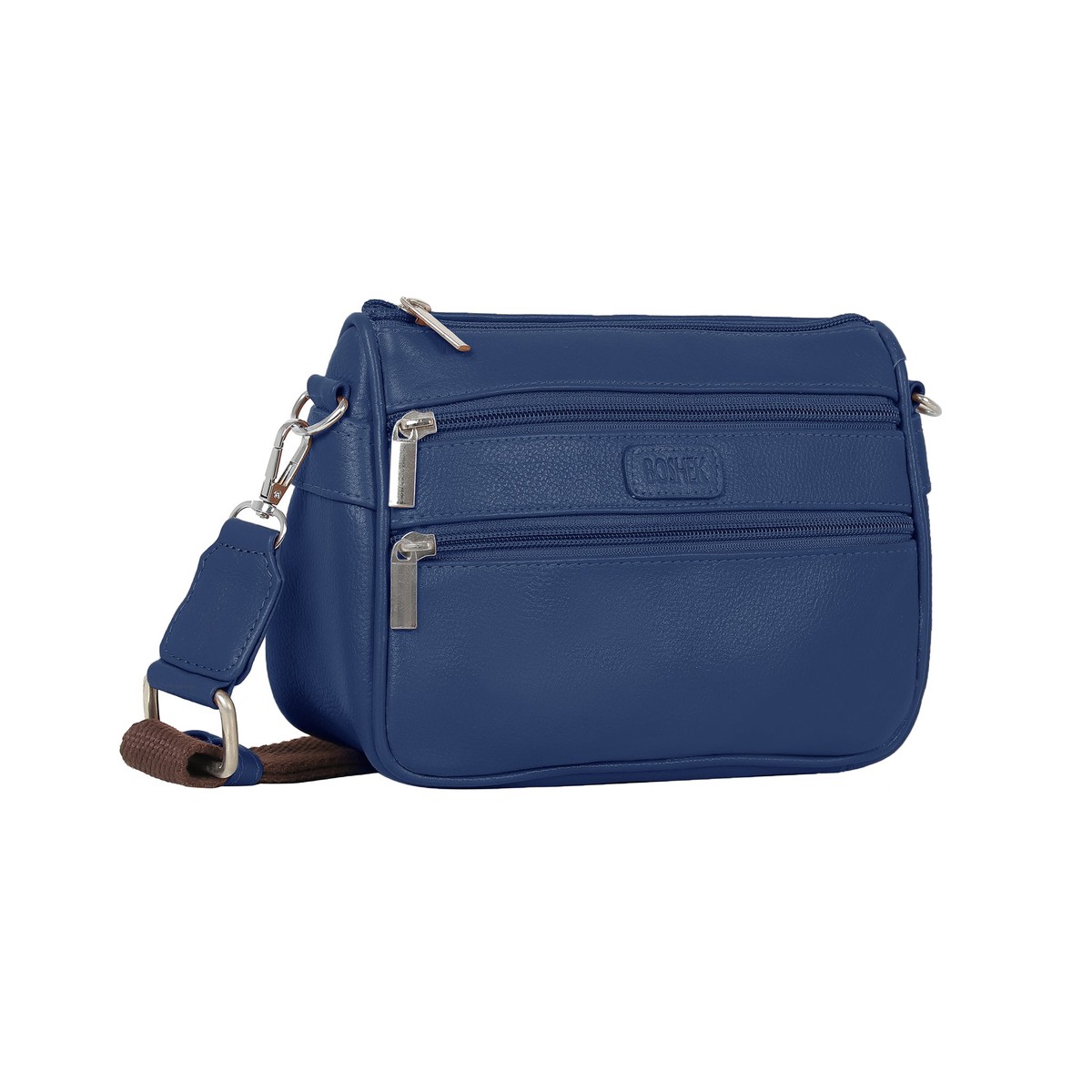 Boshek Blue Color Genuine Leather Mini Sling Cross Body Bag for Women FL65