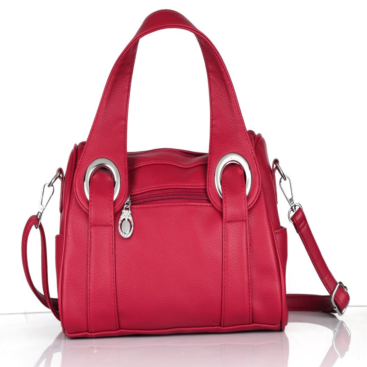 Red Handbag for Women  Soft PU Leather Shoulder & Sling Bag with Ring Handle | Omax S01