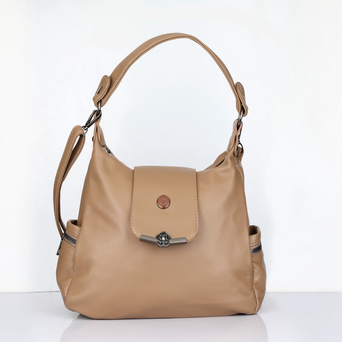 Tan Handbag for Women  OMAX H01 PU Leather Shoulder Bag for Daily & Party Use
